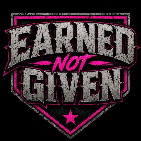 The pink Earned Not Given crest